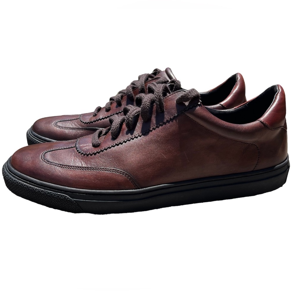 G Brown Flight Calfskin Sneaker, Men’s 11.5 Casual Fashion Shoe Minimalist Clean